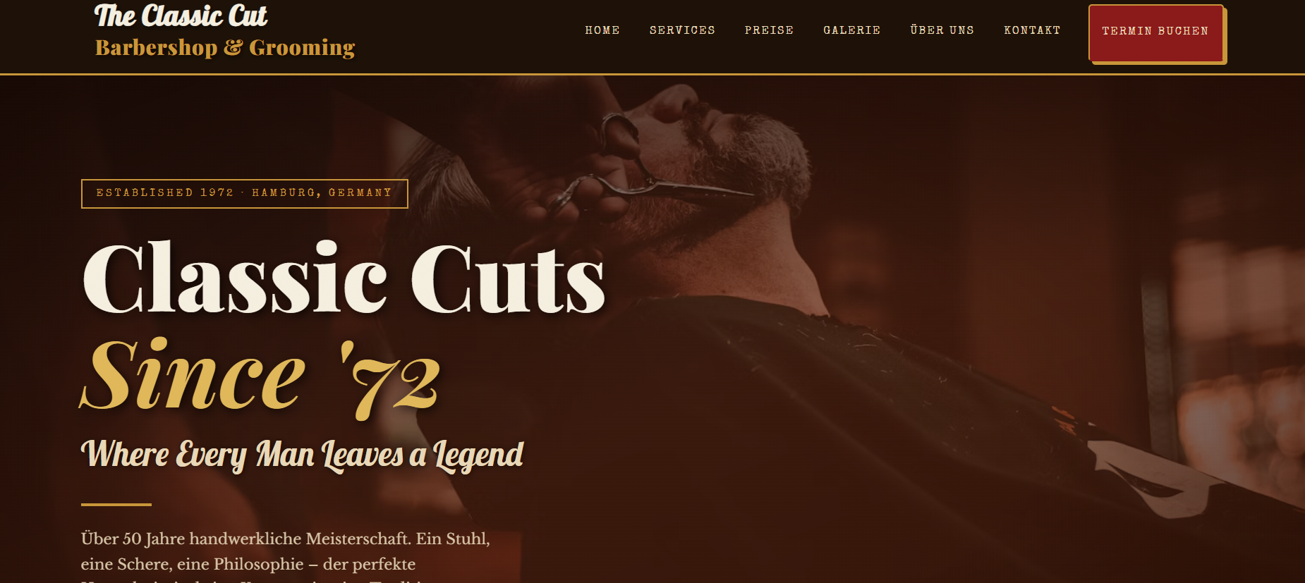 Classic Cuts Barbershop Website Design