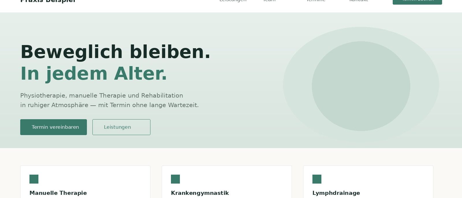 Praxis-Website mit Terminbuchung