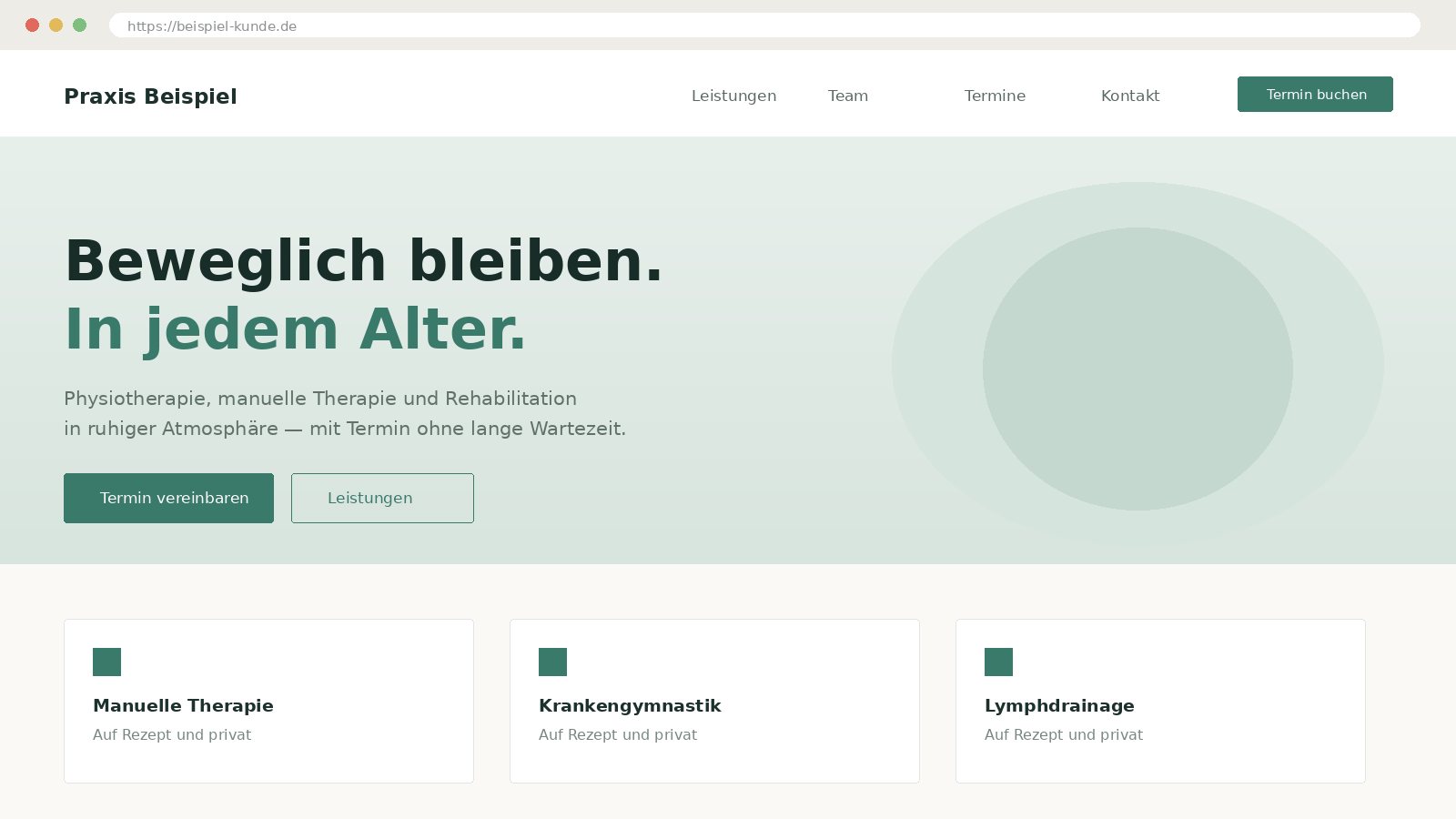 Praxis-Website mit Terminbuchung